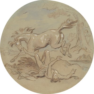 Un des dix-huit dessins pour une série de planches illustrant Vénus et Adonis - Hablot Knight Browne
