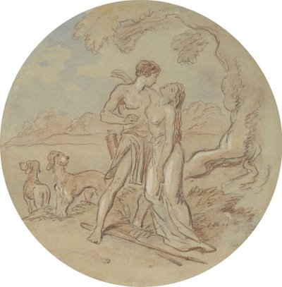 Un des dix-huit dessins pour une série de planches illustrant Vénus et Adonis - Hablot Knight Browne