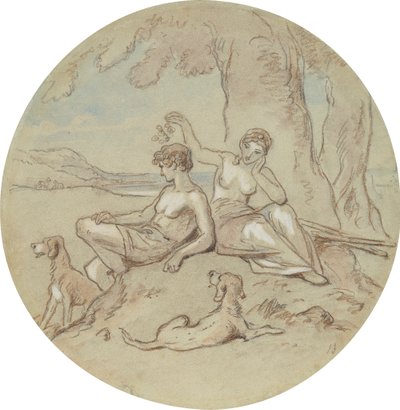 Un des dix-huit dessins pour une série de planches illustrant Vénus et Adonis - Hablot Knight Browne