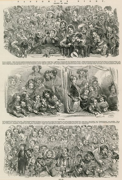 Nuit de pantomime : La Galerie, Les Loges, La Fosse - Hablot Knight Browne
