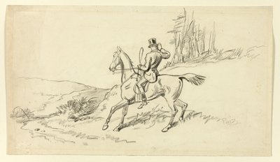 Cavalier retenant son cheval - Hablot Knight Browne