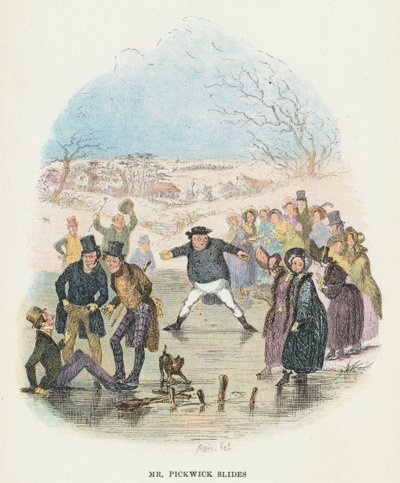 Scène des Papiers Pickwick de Charles Dickens, 1836 - Hablot Knight Browne
