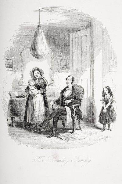 La famille Dombey, illustration de Dombey et Fils par Charles Dickens (1812-70) publiée pour la première fois en 1848 - Hablot Knight Browne
