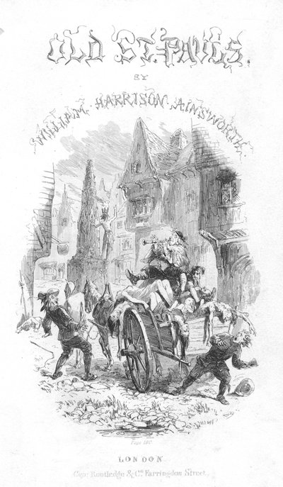 Page de titre de Old Saint Pauls par William Harrison Ainsworth, 1855 - Hablot Knight Browne