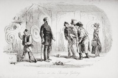 Visiteurs à la galerie de tir, illustration de 