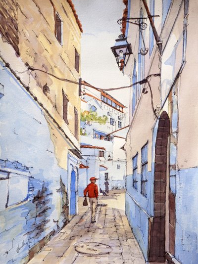 Un visiteur, Chefchaouen, Maroc, vers 2024 - Hadley Rampton
