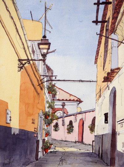 Rue latérale, Positano, Italie, c.2024 - Hadley Rampton