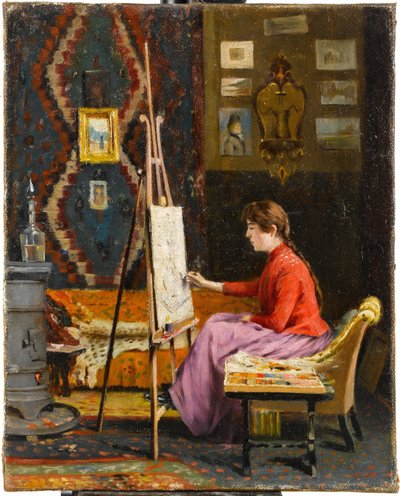 Jeune peintre et son atelier - Halil Pasha