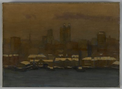 Front de rivière, New York en hiver, c.1912 - Hamilton Easter Field