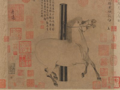 Cheval blanc brillant dans la nuit - Han Gan