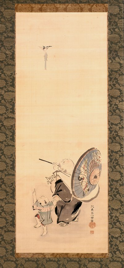 Hotei et enfant - Hanabusa Itcho