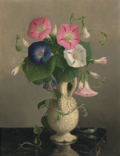 Vase de gloires du matin, s.d. (huile sur bois) - Hannah Brown Skeele