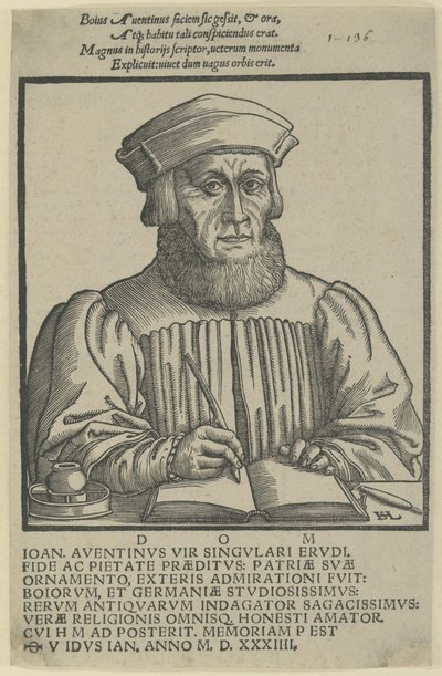Ioannes Aventinus - dedicatio Annalium Boiorum - Hanns Lautensack