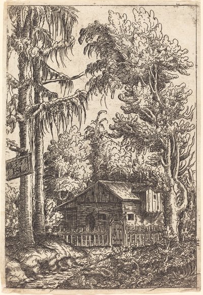 Paysage avec vue sur la chaumière d