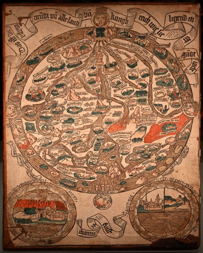 Carte du XVe siècle, au centre Jérusalem - Hanns Rust