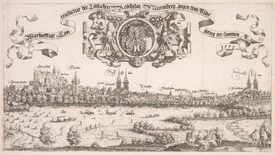 Vue panoramique de Nuremberg : partie centrale, 1552 - Hanns Sebald Lautensack