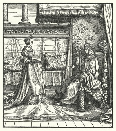 Charles le Téméraire, duc de Bourgogne, avec sa fille Marie, qui épousa plus tard le futur empereur romain germanique Maximilien Ier en 1477 - Hans (after) Burgkmair