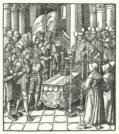 Le roi Louis XII de France à côté du cercueil de son prédécesseur, le roi Charles VIII - Hans (after) Burgkmair