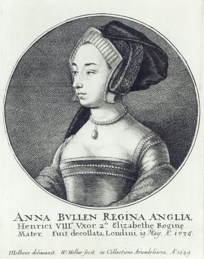 Anne Boleyn, gravée par Wenceslaus Hollar - Hans (after) Holbein the Younger