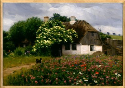 Prairie fleurie à la ferme - Hans Andersen Brendekilde