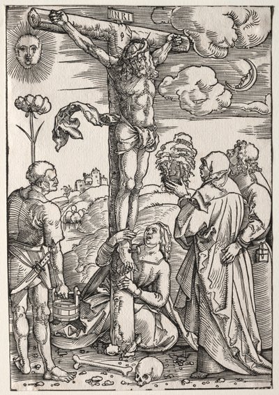 Christ en croix avec Marie, Saint Jean, Marie-Madeleine et Saint Étienne - Hans Baldung