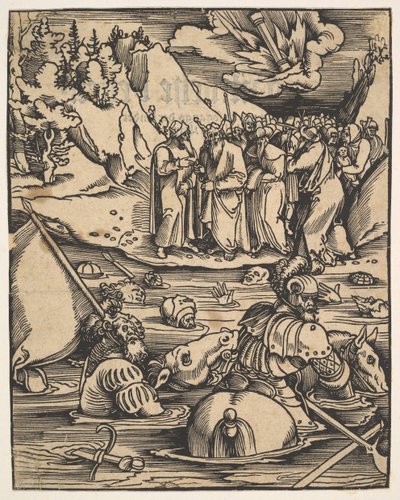 Les Égyptiens traversant la Mer Rouge, de Das Buch Granatapfel, 1511 - Hans Baldung