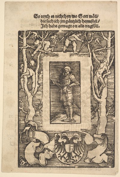 Bordure de titre avec homme en armure au centre, 1513 - Hans Baldung