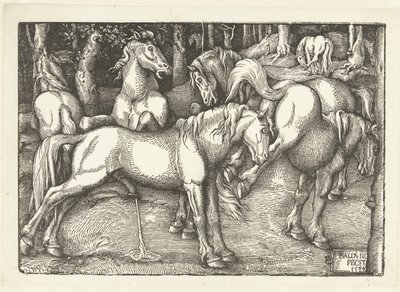 Groupe de six chevaux combattants - Hans Baldung Grien