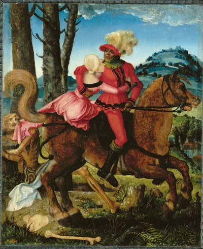 Chevalier, Vierge et Mort (peinture sur bois) - Hans Baldung Grien