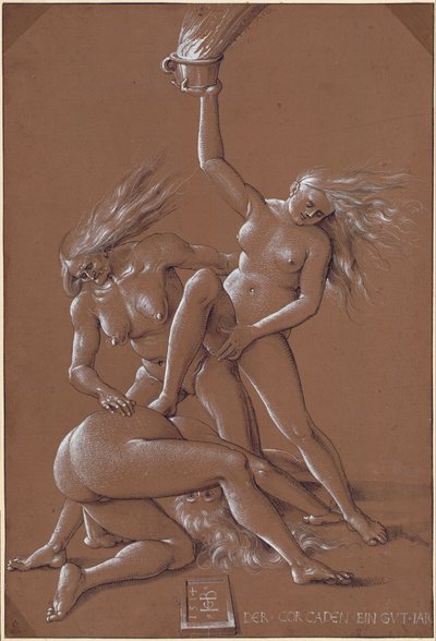 Voeux du Nouvel An avec trois sorcières, 1514 - Hans Baldung Grien