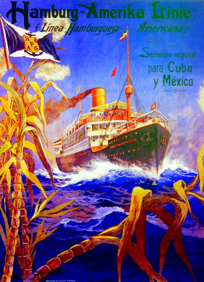 Affiche publicitaire pour la Hamburg American Line - Hans Bohrdt