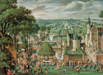 Paysage de parc avec château - Hans Bol