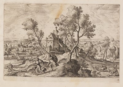 Planche 14, tirée de Paysages avec scènes de l