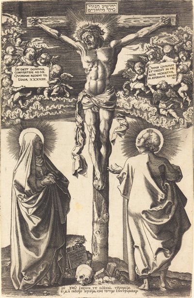 Christ en croix avec la Vierge et Saint Jean - Hans Brosamer