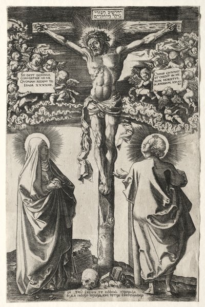 Le Christ en croix entre la Vierge et Saint Jean - Hans Brosamer