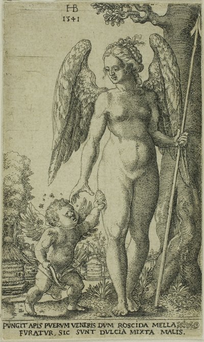 Cupidon apportant un rayon de miel à Vénus - Hans Brosamer
