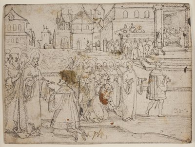 Le Christ et Jaïrus; la femme hémorroïsse - Hans Brosamer