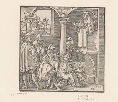 Martin Luther prêchant dans une église - Hans Brosamer