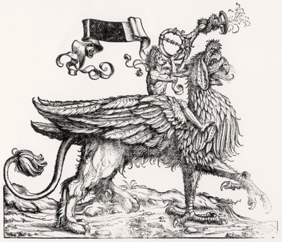 Un griffon monté, de la Procession Triomphale de Maximilien, c.1516-18 - Hans Burgkmair