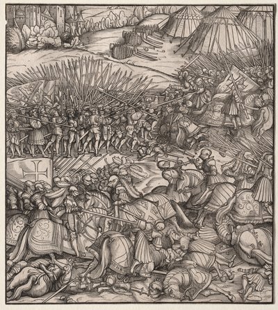 Comment le roi de France fit la guerre au roi de Feuereisen dans son royaume et comment le roi de Feuereisen mourut dans la bataille - Hans Burgkmair