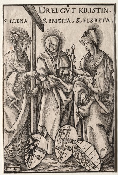 Les trois héroïnes chrétiennes : Saintes Hélène, Brigitte et Élisabeth - Hans Burgkmair