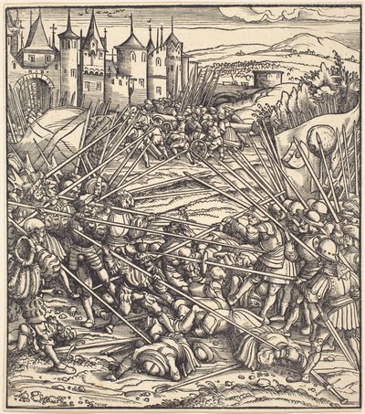 Bataille des fantassins avec des lances - Hans Burgkmair I
