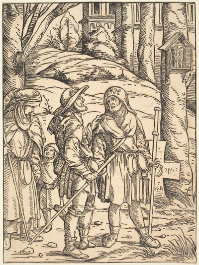 Pèlerins à un sanctuaire de bord de route - Hans Burgkmair I