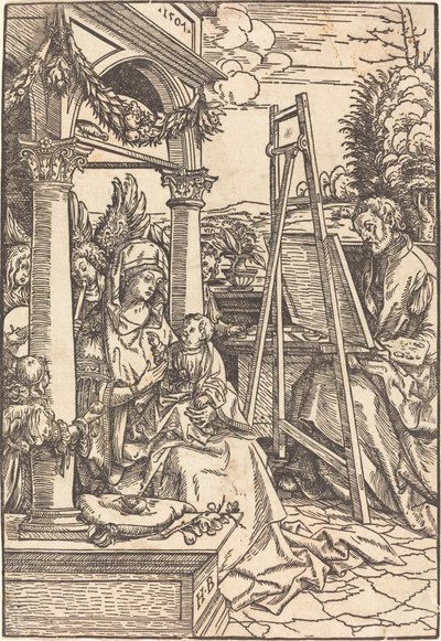 Saint Luc peignant le portrait de la Vierge - Hans Burgkmair I