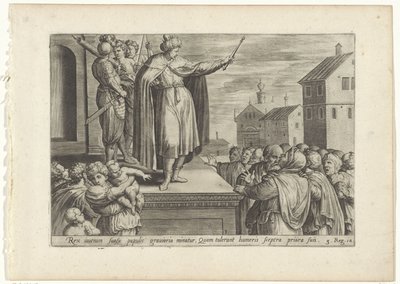Réhoboam répond au peuple - Hans Collaert (I) (attributed to)