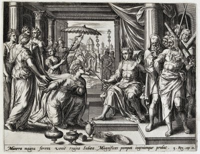 Salomon reçoit la reine de Saba - Hans Collaert (I) (attributed to)