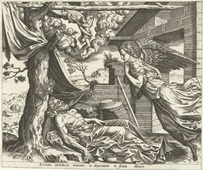 La mort de Lazare (De geschiedenis van Lazarus en de rijke man) - Hans Collaert (I) (possibly)