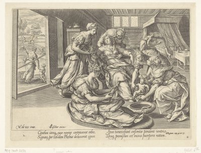 Naissance du fils de la femme sunamite - Hans Collaert (I)