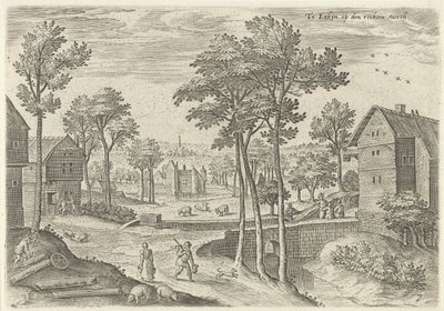 Vue de la rue principale de Laken (Te Laken op den rechten wech, Vues des environs de Bruxelles) - Hans Collaert (I)