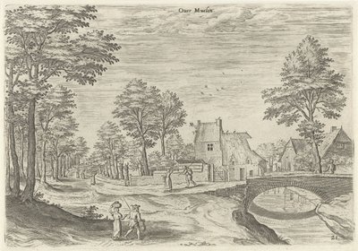Vue sur la route vers la porte de la ville de Bruxelles Overmolen - Hans Collaert (I)